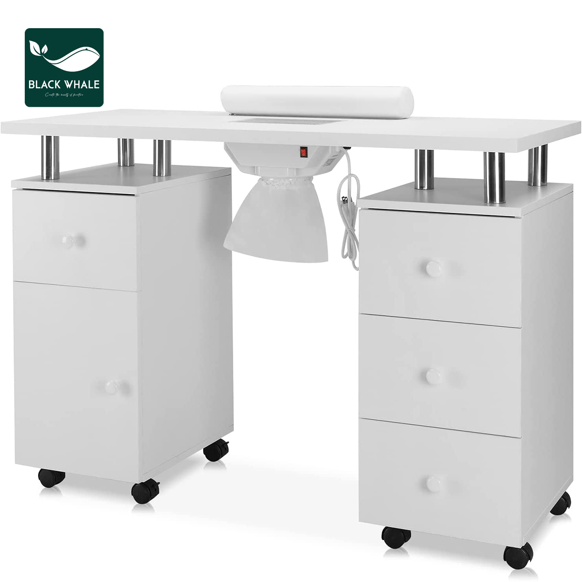 Salon Furniture Professional Nail Desk Tables With Dust Collector