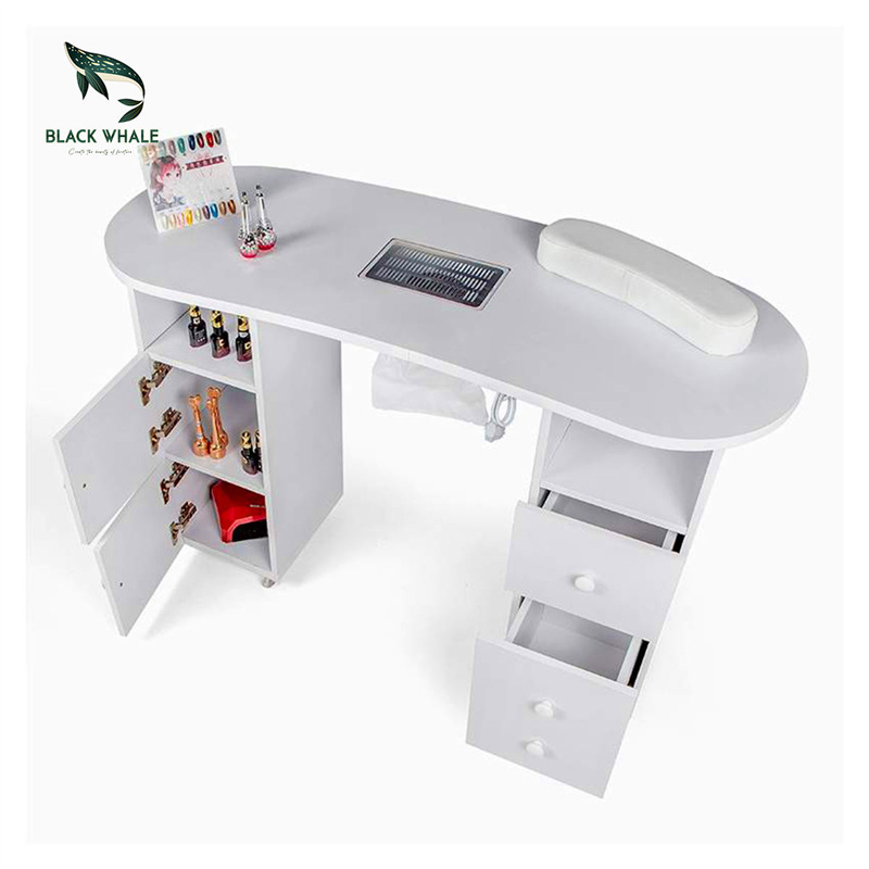 Art Station Pink Cheap Tech Salon Furniture Desk Profesional Nail Table With Dust Collector