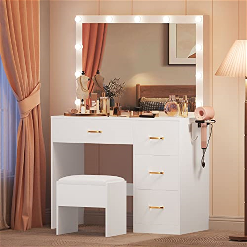 Makeup Vanity with Large Lighted Mirror_7
