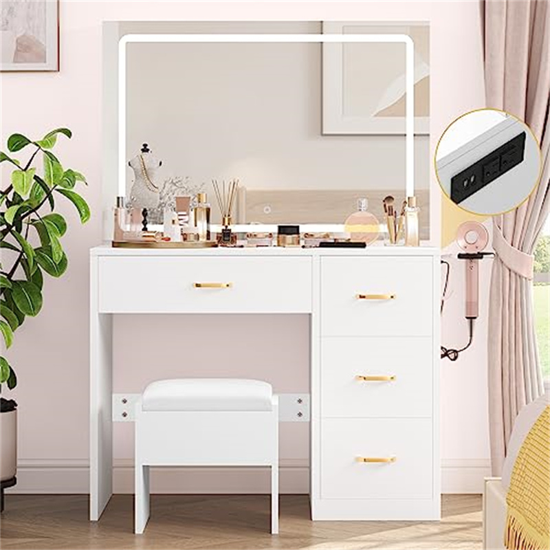 Makeup Vanity with Large Lighted Mirror_8