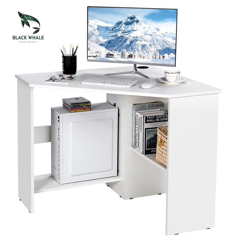 Niaj hnub nimno Schreibtisch Bureau Travail Scrivania Escritorio Tsev Kawm Ntawv Sawv L Shaped Office Computer Table Desk Nrog Bookshelf